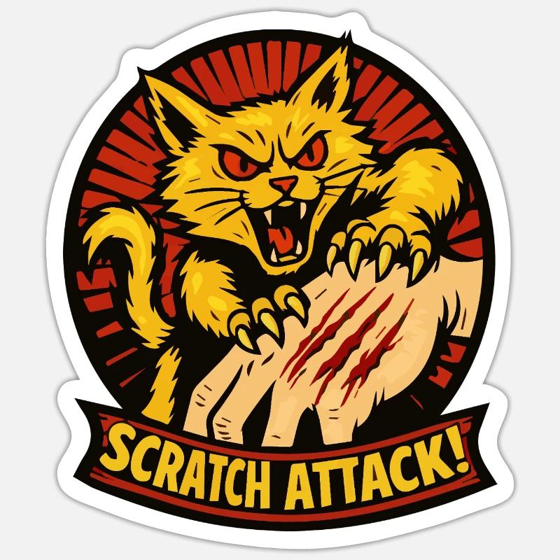 Attaque à griffures Griffes de chat en colère Conception Sticker taille S (10 x 10 cm)