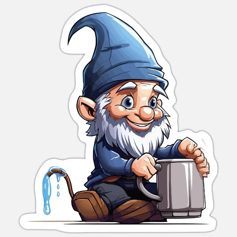 GnomePotterBlue Sticker taille S (10 x 10 cm)