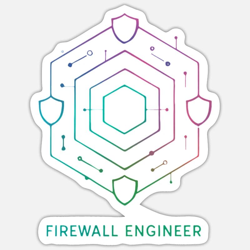Ingénieur Firewall - Cybersecurite - Sticker taille S (10 x 10 cm) - blanc mat