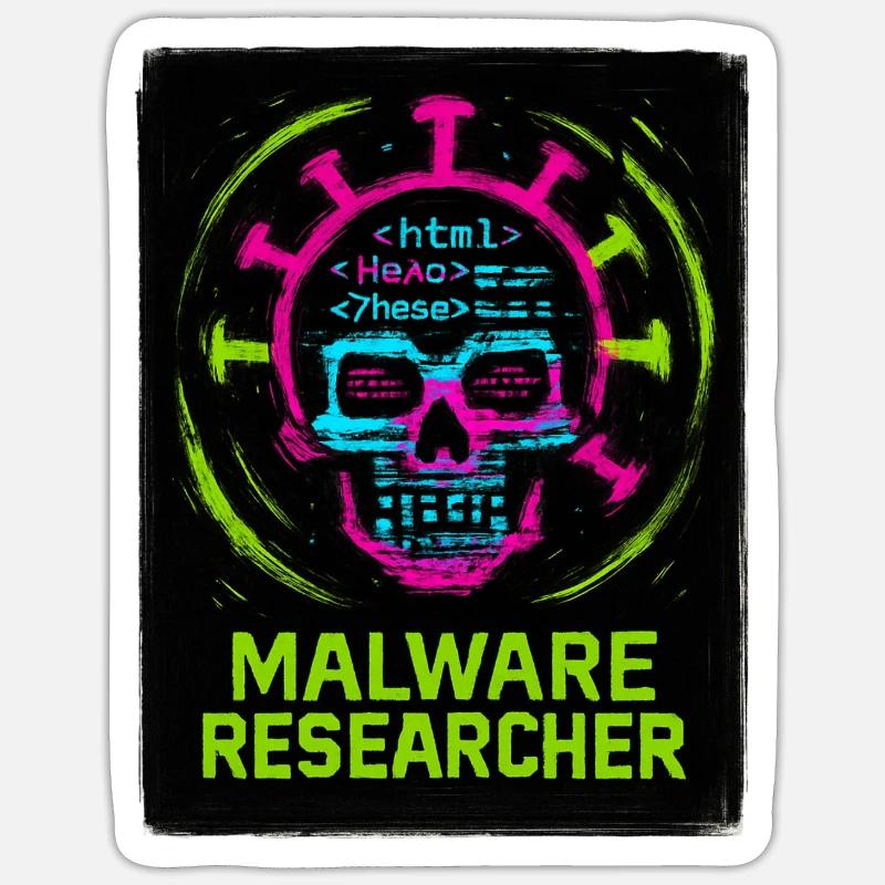 Cybersecurity: Malware Researcher - Sticker size S (10 x 10 cm) - white matte