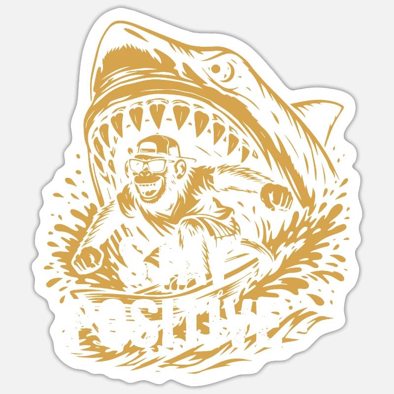 Reste positif, éclaboussure de requin - Sticker taille S (10 x 10 cm) - blanc mat