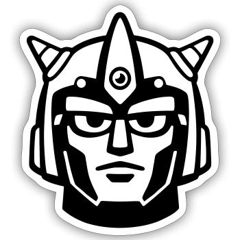 Doomforge Roboter Gesichtshelm - Sticker Größe S (10 x 10 cm) - Mattweiß - Vorne
