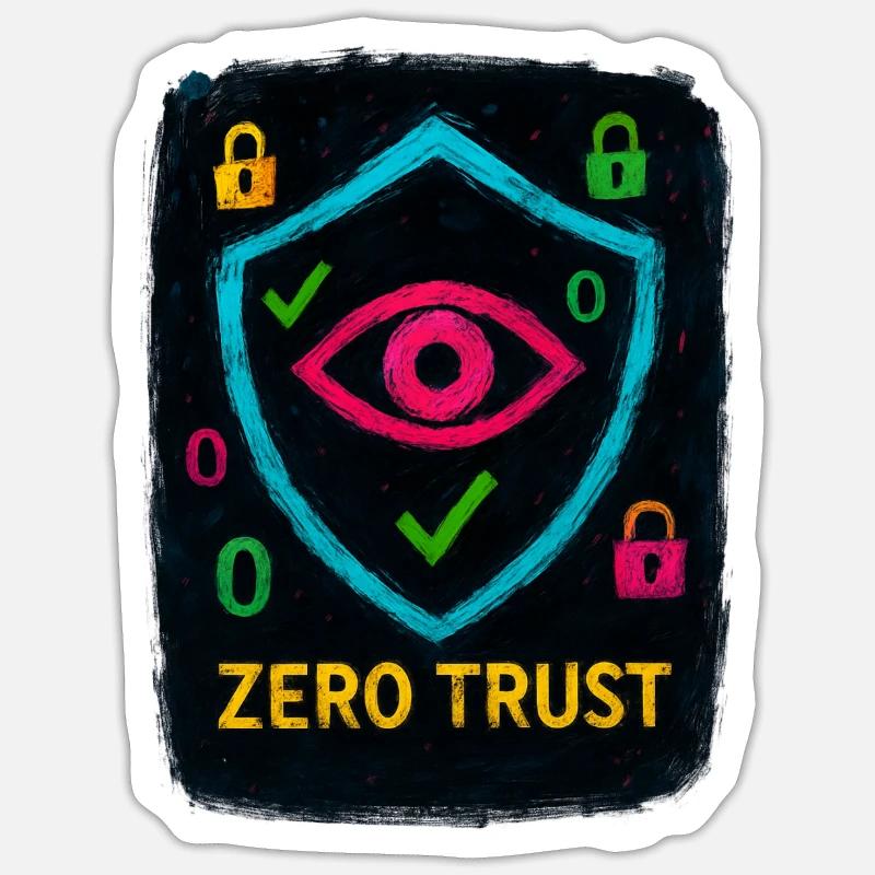 Cybersécurité : Zero Trust - Sticker taille S (10 x 10 cm) - blanc mat