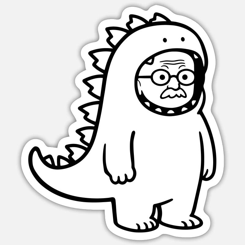 Carnival grouch grandpa - Sticker size S (10 x 10 cm) - white matte