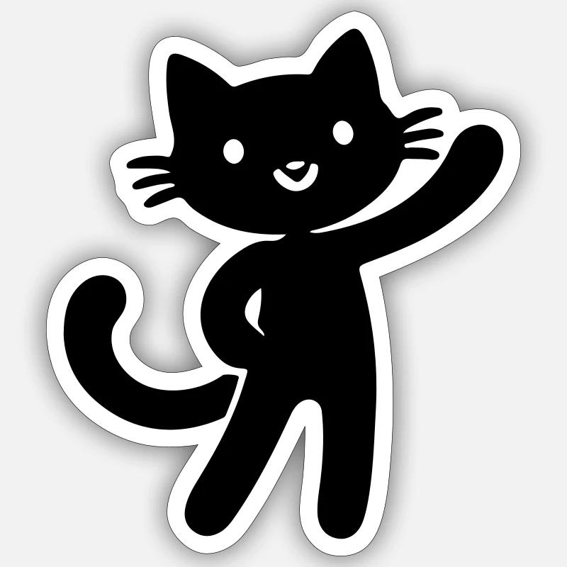 Katze Niedlich Sticker Größe S (10 x 10 cm)