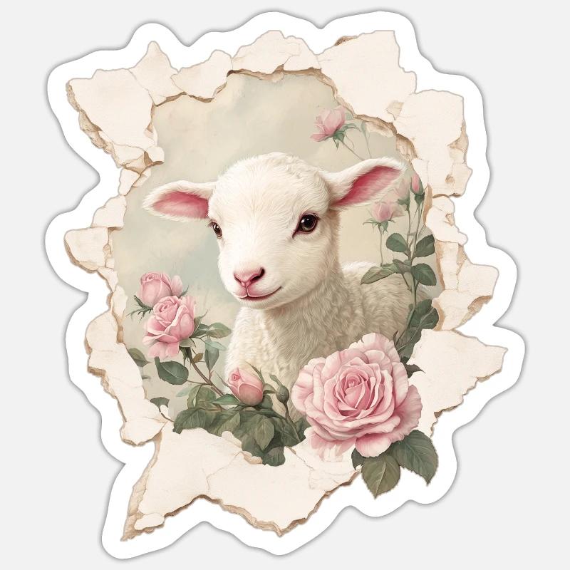 Lamm  Sticker Größe S (10 x 10 cm)