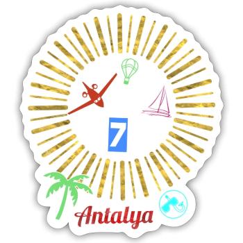 Cercle magique de la plage d’Antalya - Sticker taille S (10 x 10 cm) - blanc mat - Devant