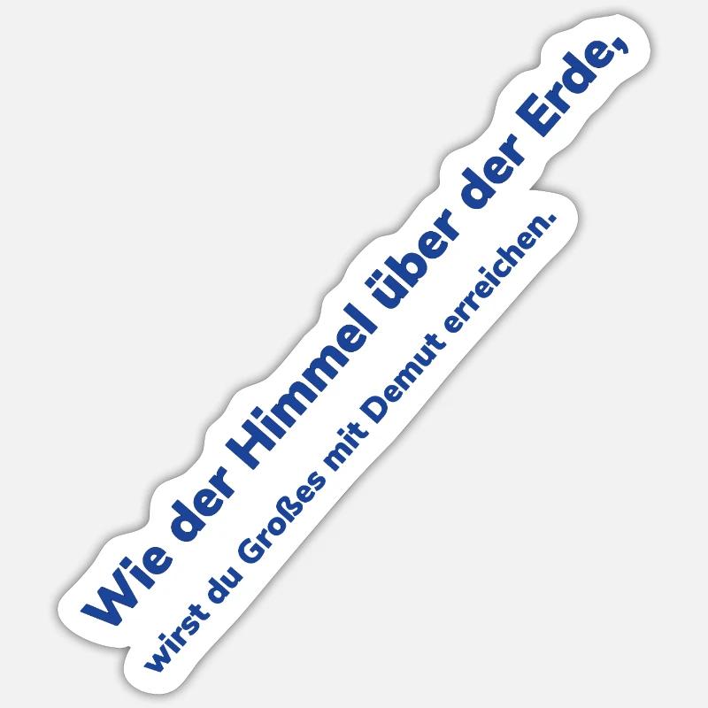 Texte diagonal Heaven Over Earth - Sticker taille S (10 x 10 cm) - blanc mat