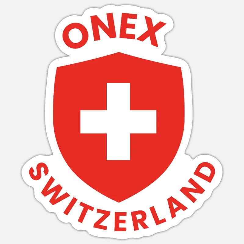 Bouclier suisse avec croix blanche - Sticker taille S (10 x 10 cm) - blanc mat
