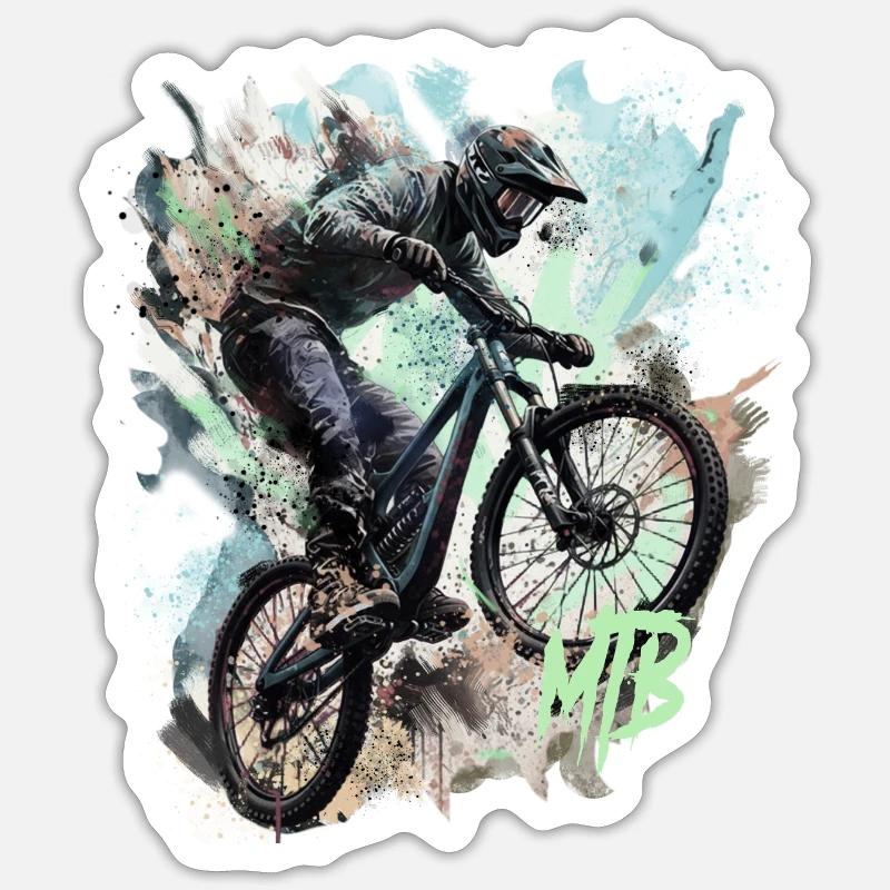 Mtb - Sticker Größe S (10 x 10 cm) - Mattweiß