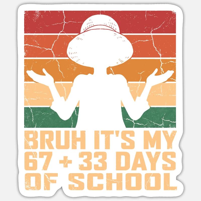 Mec, c’est mes 100 derniers jours d’école Sticker taille S (10 x 10 cm)