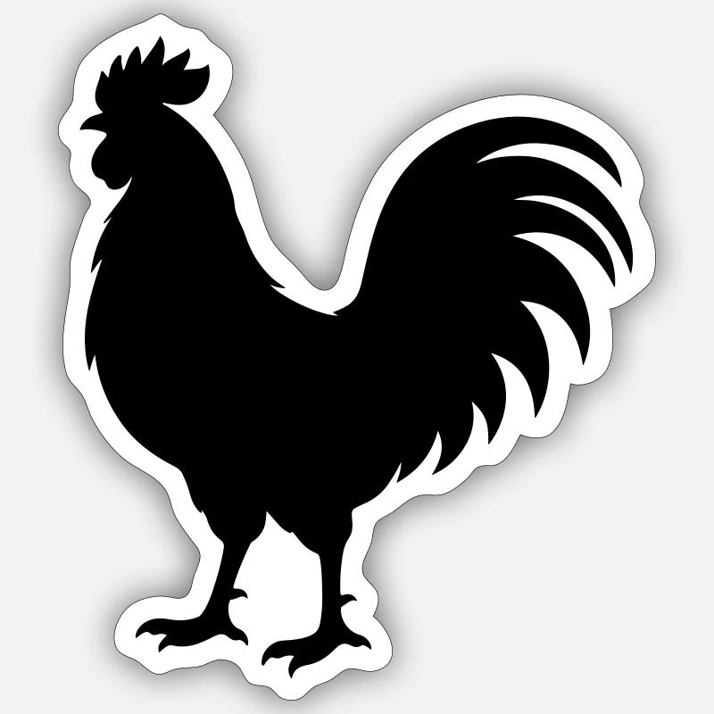 Hahn Silhouette - Sticker Größe S (10 x 10 cm) - Mattweiß
