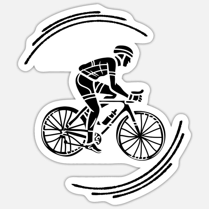 Radfahrer Sticker Größe S (10 x 10 cm)