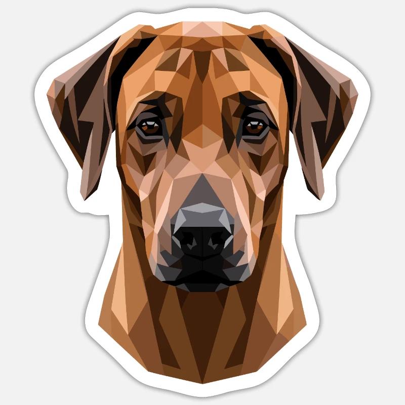 Rhodesian Ridgeback Jagdhund Hunde Stolz Ridgeback - Sticker Größe S (10 x 10 cm) - Mattweiß