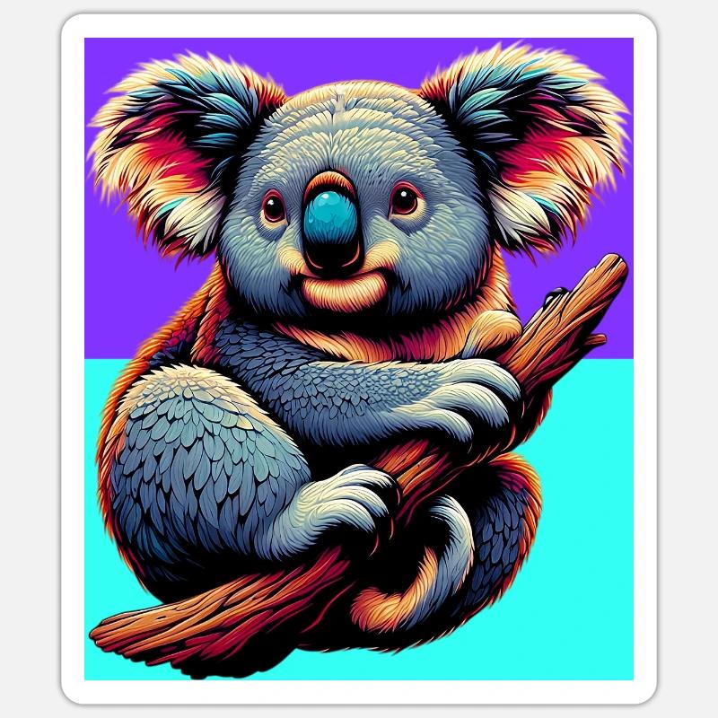Koala - Sticker taille S (10 x 10 cm) - blanc mat