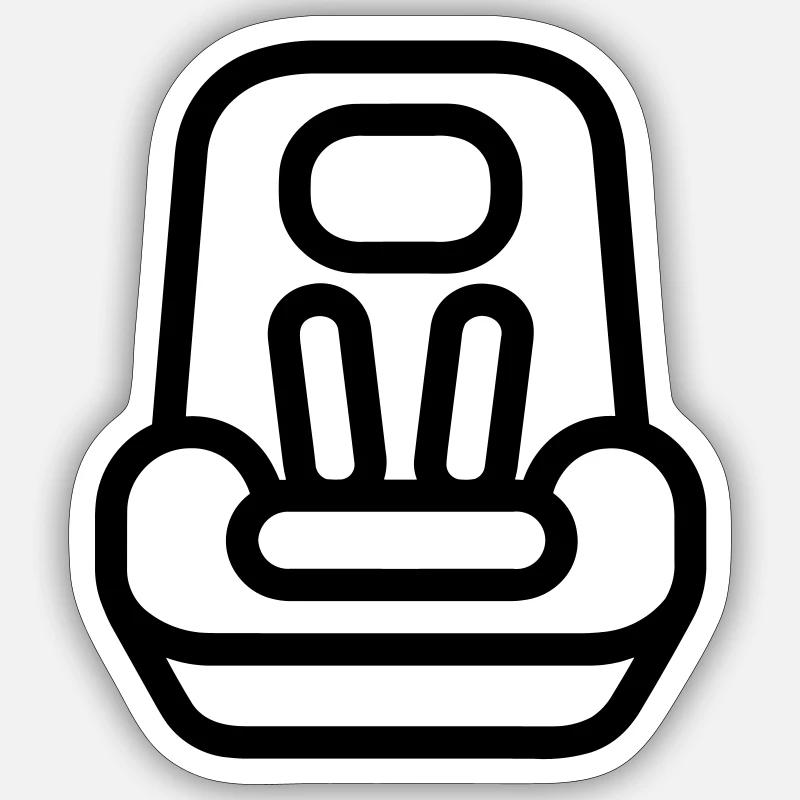 Kindersitz - Sticker Größe S (10 x 10 cm) - Mattweiß