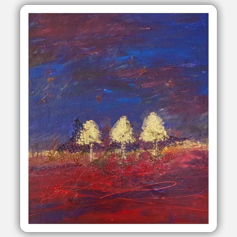 Three trees in sunset Sticker size S (10 x 10 cm)