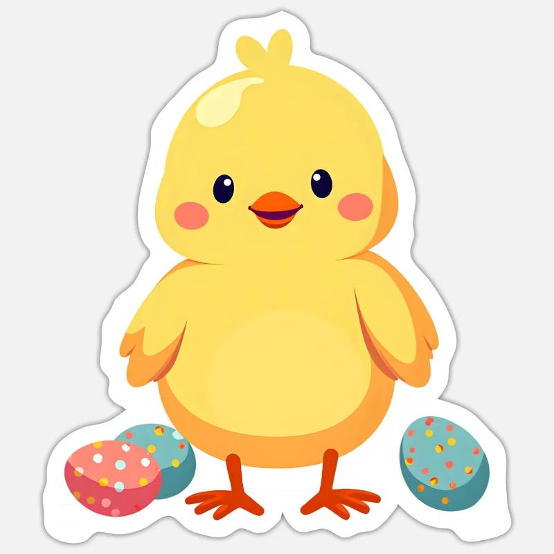 Chicks at Easter - Sticker size S (10 x 10 cm) - white matte