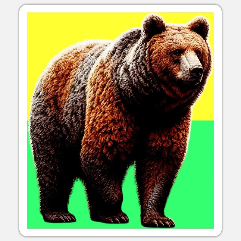 ours - Sticker taille S (10 x 10 cm) - blanc mat