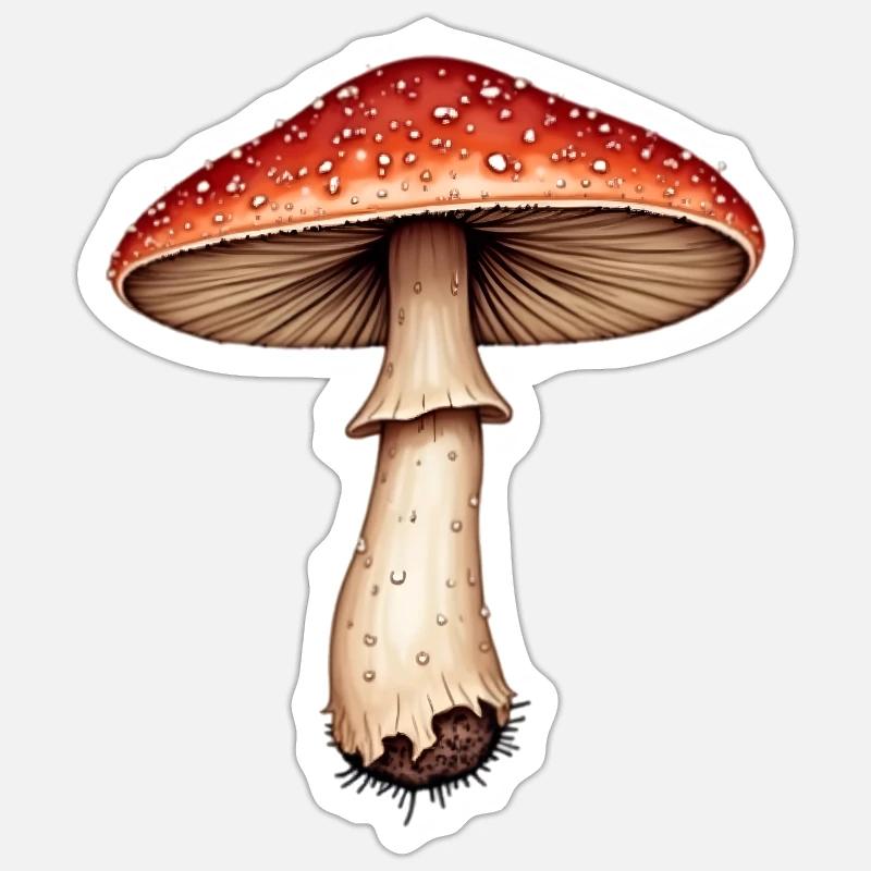 fly agaric - Sticker size S (10 x 10 cm) - white matte