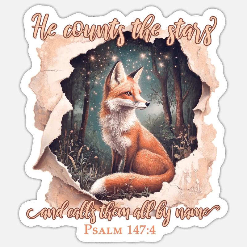 Citation biblique chrétienne de Fox - Sticker taille S (10 x 10 cm) - blanc mat