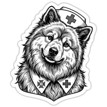 Eurasier | Nurse - Sticker size S (10 x 10 cm) - white matte - Front