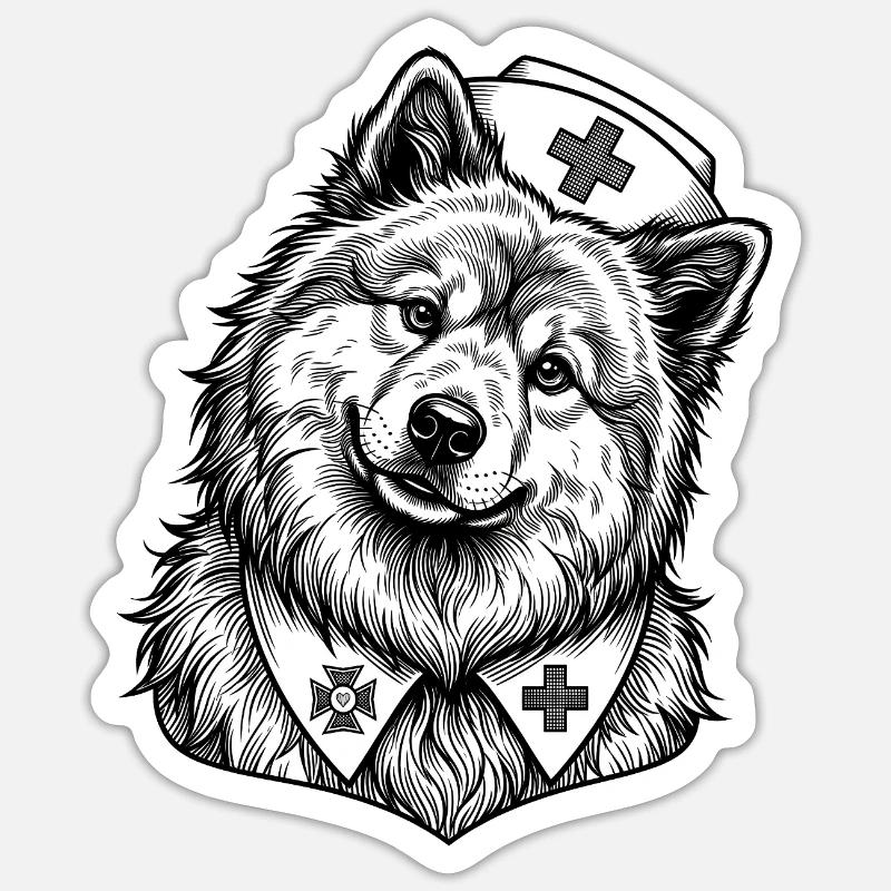 Eurasier | Nurse - Sticker size S (10 x 10 cm) - white matte