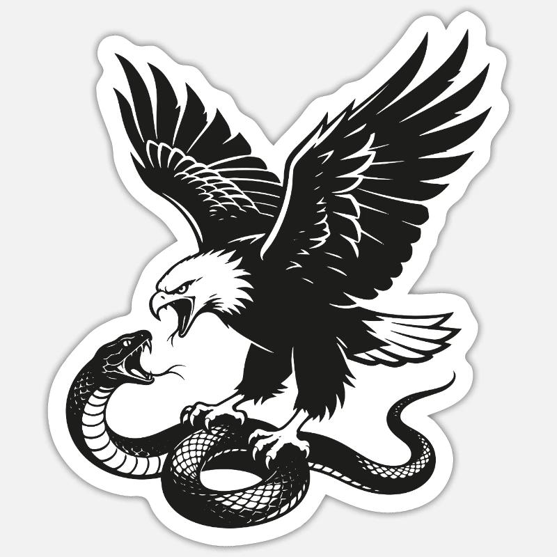 Eagle vs Snake Silhouette Sticker size S (10 x 10 cm)