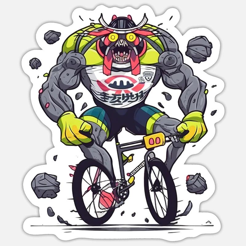 BMX Dämon Kraftkoloss - Sticker Größe S (10 x 10 cm) - Mattweiß