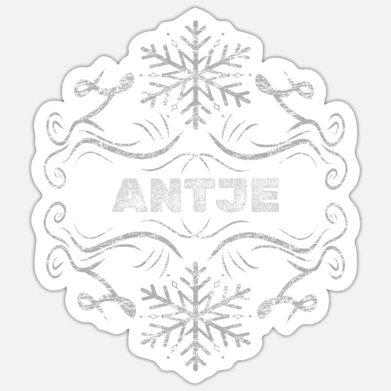 Maedchenname Antje - Sticker Größe S (10 x 10 cm) - Mattweiß
