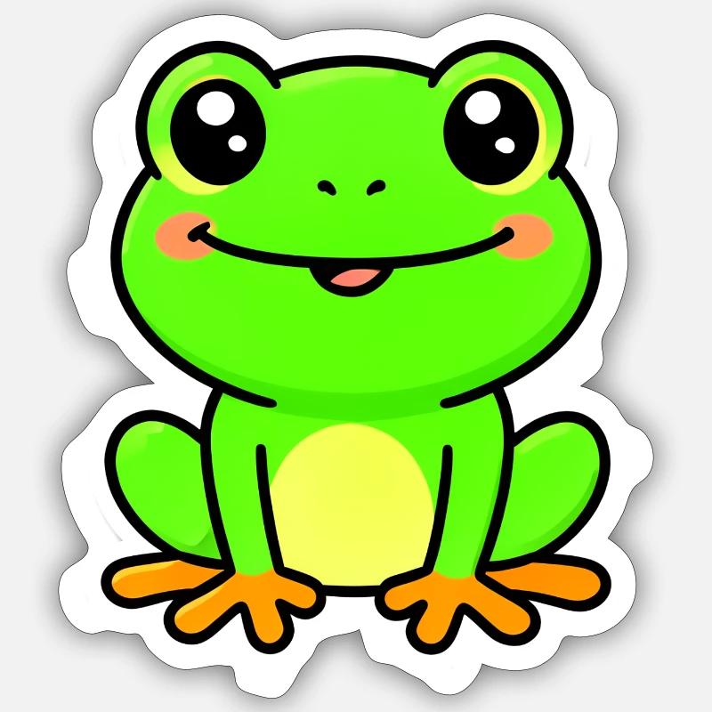 Bright Lime Frog Charm Sticker size S (10 x 10 cm)
