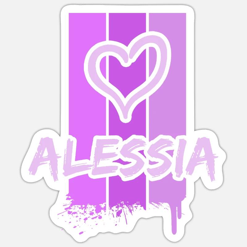 Geschenkidee Alessia - Sticker Größe S (10 x 10 cm) - Mattweiß