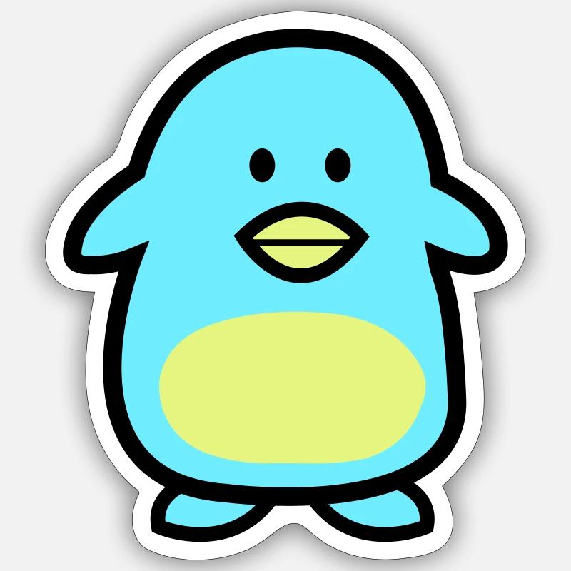 Penguin Comic - Sticker taille S (10 x 10 cm) - blanc mat
