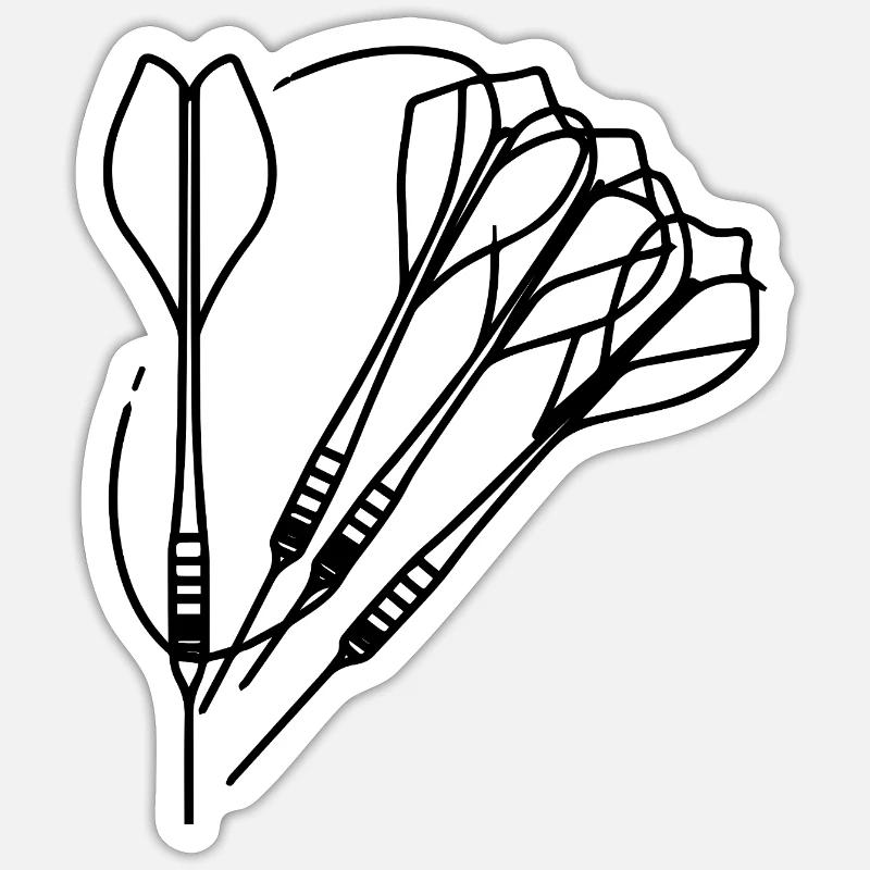 Darts - Sticker size S (10 x 10 cm) - white matte