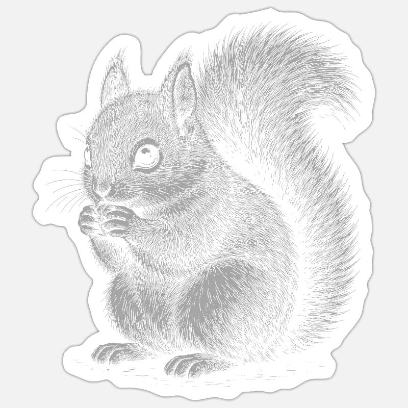 Écureuil - Sticker taille S (10 x 10 cm) - blanc mat