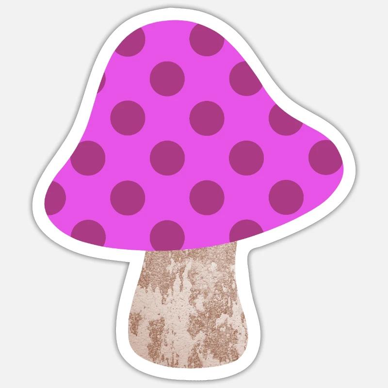 Motif de points champignons Points Points Roses Bonheur de la chambre de bébé Sticker taille S (10 x 10 cm)