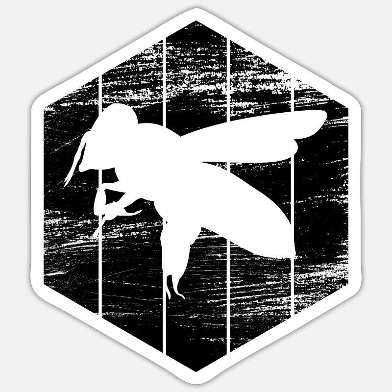 Bee sketch - Sticker size S (10 x 10 cm) - white matte