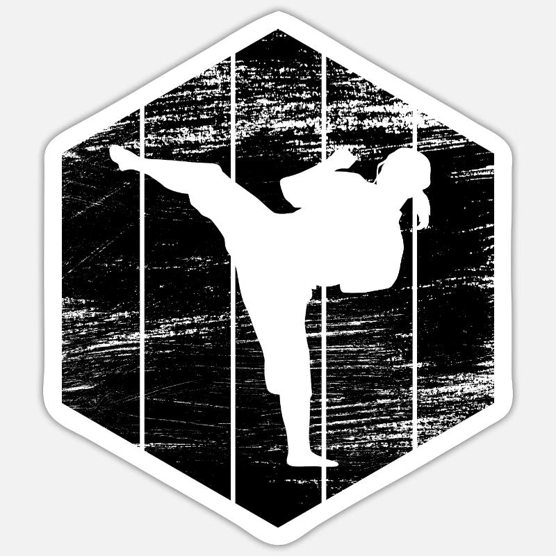 Karateka Mädchen - Sticker Größe S (10 x 10 cm) - Mattweiß