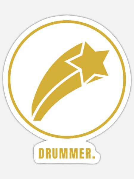 Minimalist Legendary T-Shirt Gold - Gift for Drumm - Sticker Größe S (10 x 10 cm) - Mattweiß
