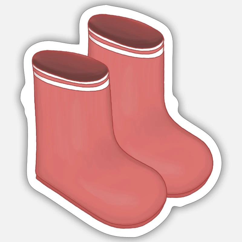Red Retro Socks Duo - Sticker size S (10 x 10 cm) - white matte