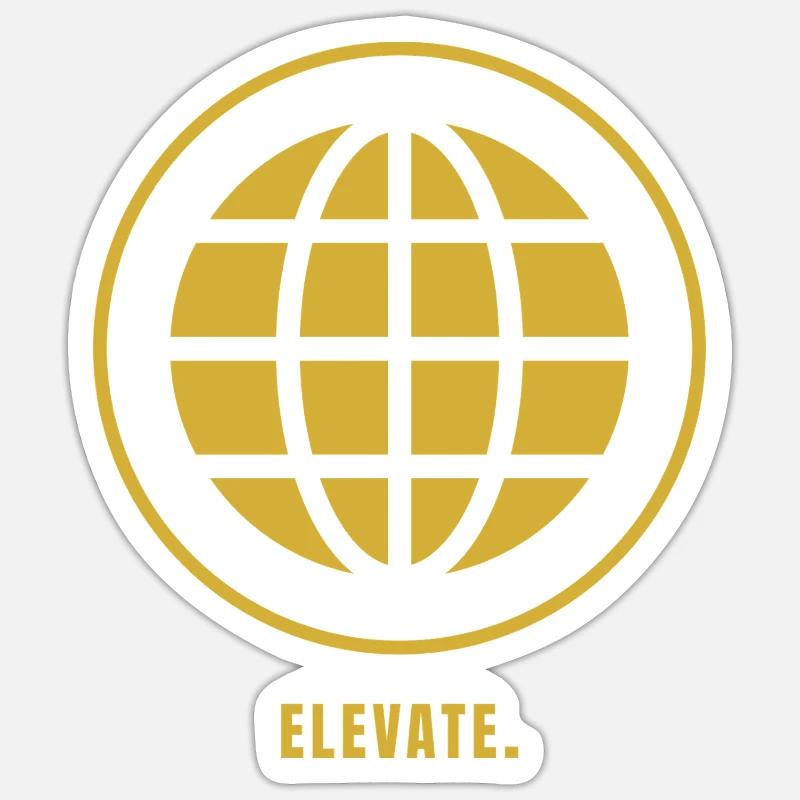 ELEVATE. Success Edition | Gold Mindset Design - Sticker taille S (10 x 10 cm) - blanc mat