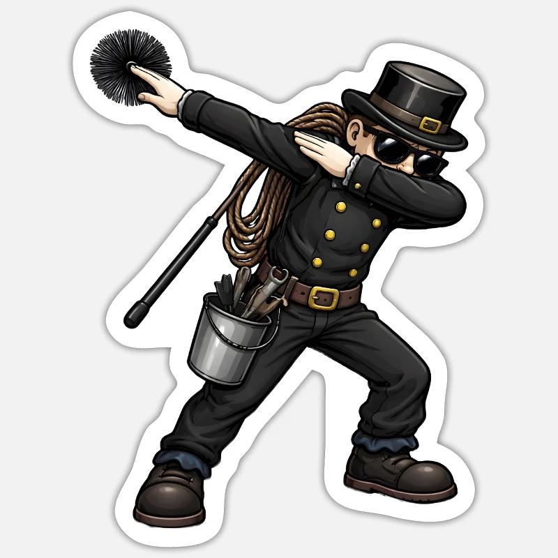 Dabbing Schornsteinfeger Sticker Größe S (10 x 10 cm)