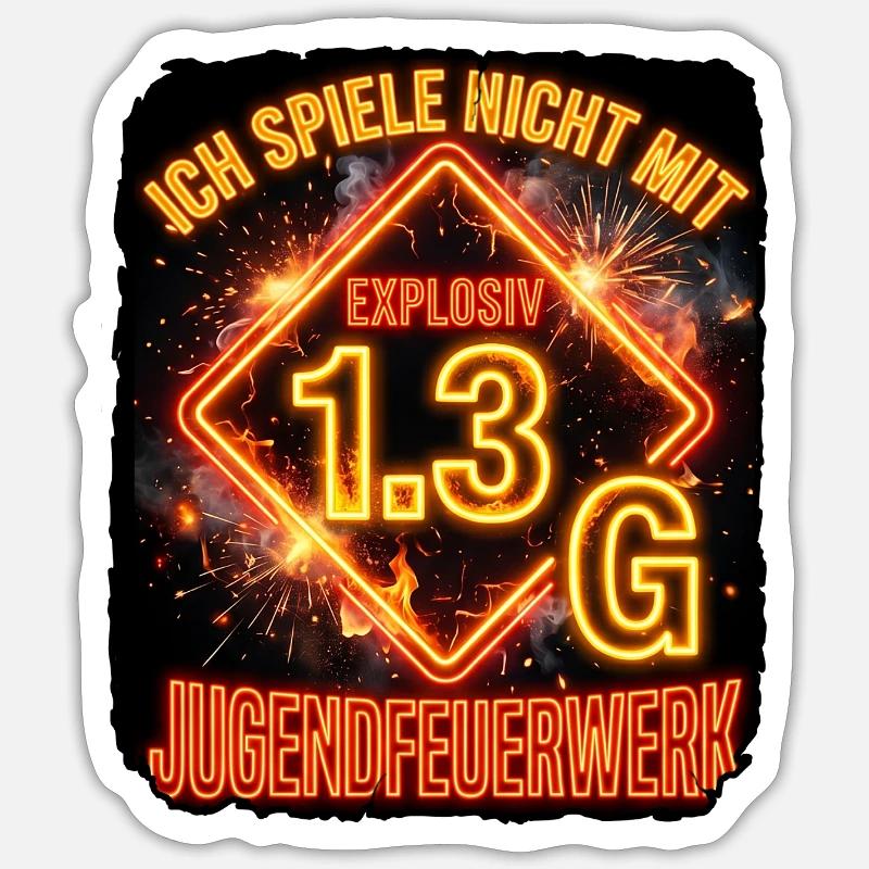 Pyro Explosiv Gefahrgut - Sticker Größe S (10 x 10 cm) - Mattweiß