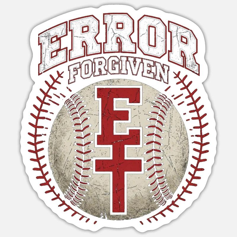 Error Forgiven Christlicher Baseball Glaube Jesus Sticker Größe S (10 x 10 cm)
