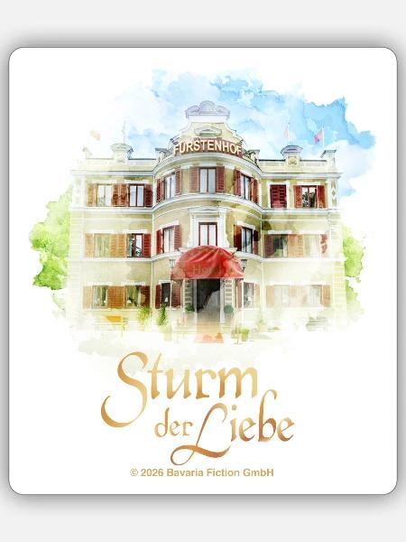 Sturm Der Liebe Fürstenhof Im Aquarell-Stil - Sticker Größe S (10 x 10 cm) - Mattweiß