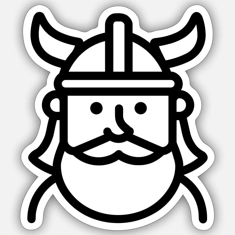 Wikinger - Sticker Größe S (10 x 10 cm) - Mattweiß