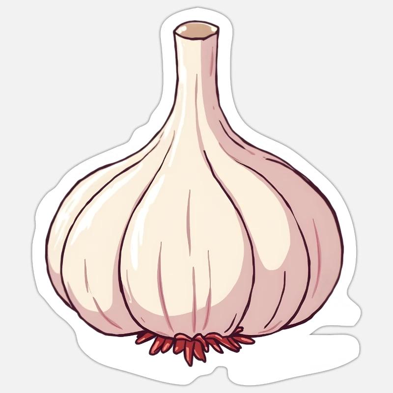 Knoblauch - Sticker Größe S (10 x 10 cm) - Mattweiß