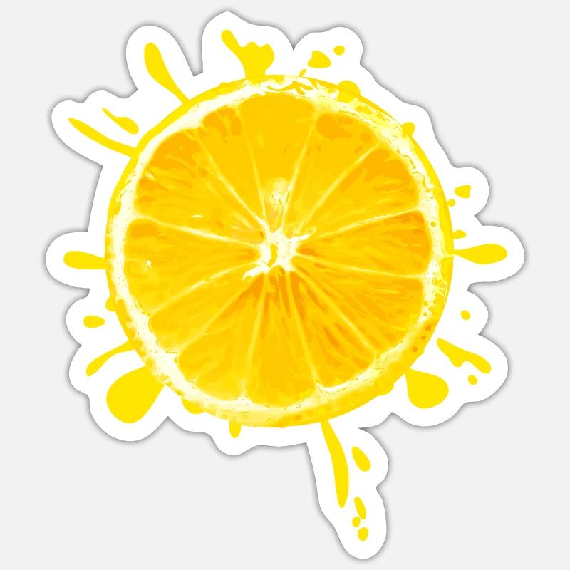 Zitrus-Splash Gelb - Sticker Größe S (10 x 10 cm) - Mattweiß