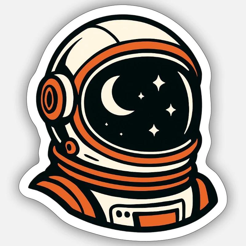 Astronaut am Nachthimmel - Sticker Größe S (10 x 10 cm) - Mattweiß
