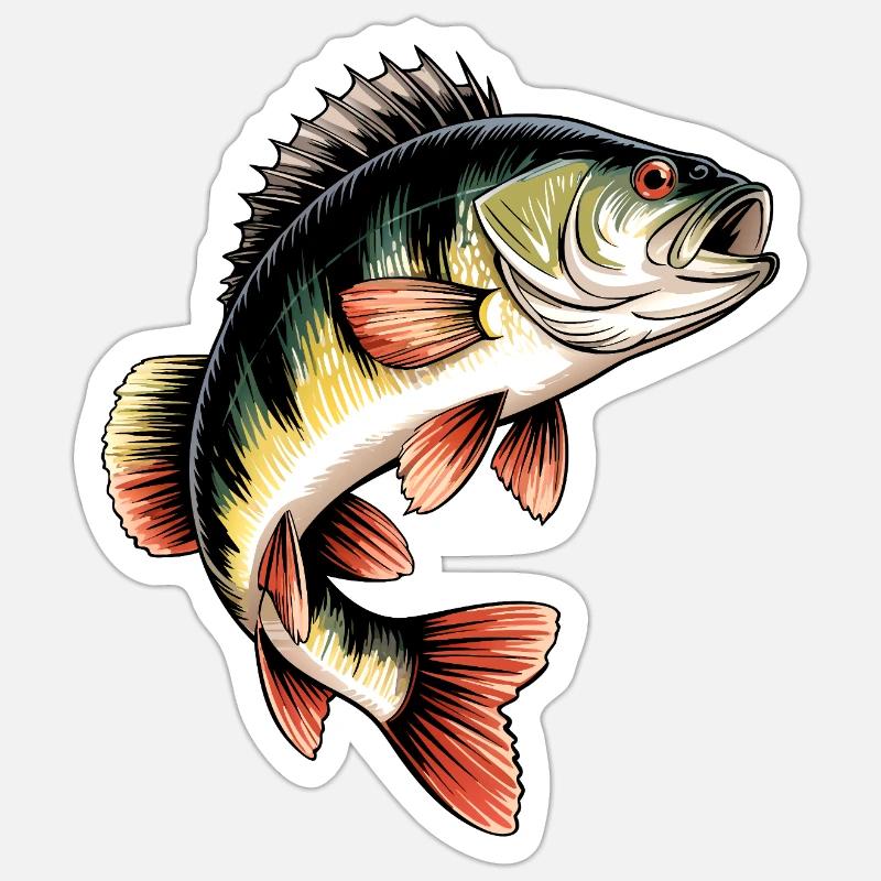 Barsch Motiv - Sticker Größe S (10 x 10 cm) - Mattweiß